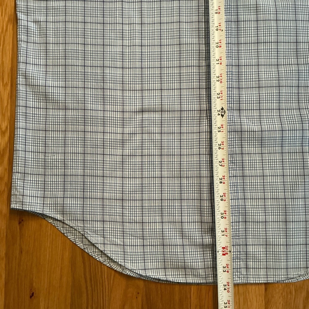 Polo Ralph Lauren Yarmouth Shirt 16 34/35 Blue Check Button Down Cotton - Picture 7 of 8